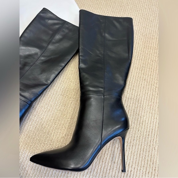 NIB Veronica Beard Sleek, Black Heeled Boots- Size 8.5 (Wide Calf) - Picture 3 of 10